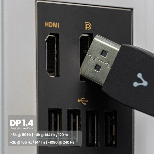 Miniatura 2 de Cable displayPort Vorago CAB-309 DisplayPort 1.4, 2 m, Negro