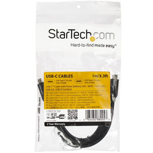 Miniatura 3 de Cable USB StarTech.com USB C a USB C, 480 Mbit/s, Negro