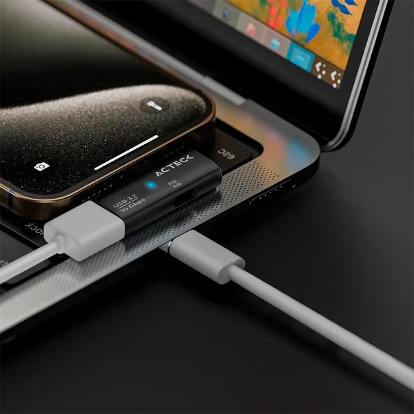 Miniatura 3 de Adaptador OTG Acteck GATEX NANO AV410, USB-C a USB-A + Power Delivery 100w, Negro