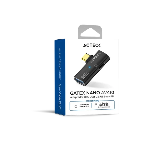 Miniatura 2 de Adaptador OTG Acteck GATEX NANO AV410, USB-C a USB-A + Power Delivery 100w, Negro