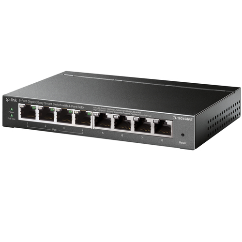 Miniatura 5 de Switch TP-Link TL-SG108PE Gestionado, L2, RJ-45 8, Gigabit Ethernet (10/100/1000), (PoE +) 4, 4 POE, Negro