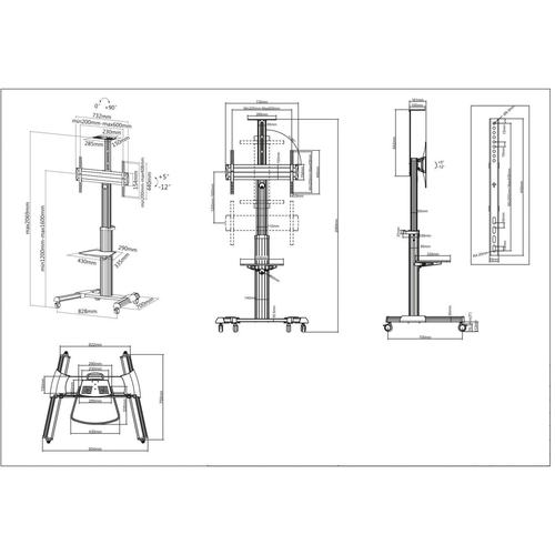 Miniatura 2 de Soporte Manhattan Hasta 70", VESA max. 600 x 400 mm, 50 kg, Negro, Plata