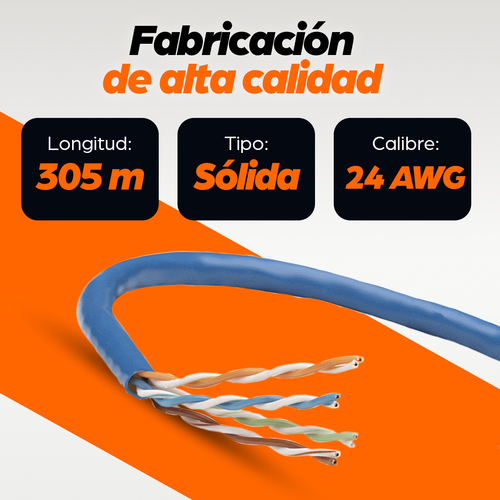 Miniatura 4 de Bobina Intellinet Cat5e, 305 m, U/UTP (UTP), Azul