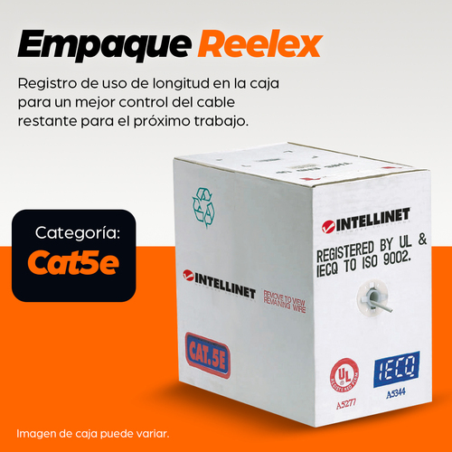 Miniatura 2 de Bobina Intellinet Cat5e, 305 m, U/UTP (UTP), Azul