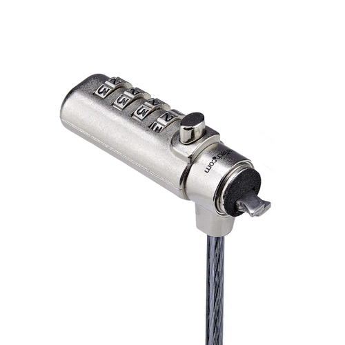 Miniatura 5 de Cable antirrobo StarTech.com Noble, Brecha, Cerradura con combinación, 2 m, Acero al carbón, Negro, Plata