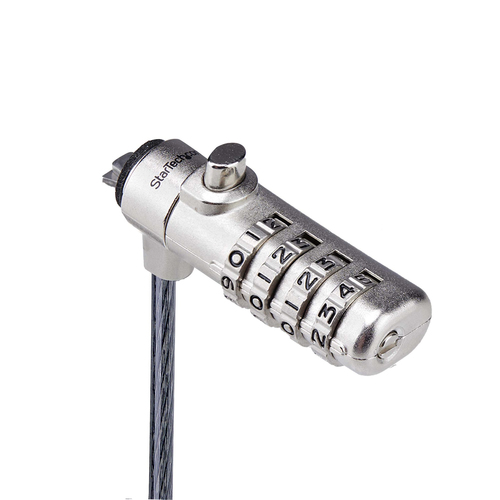 Miniatura 4 de Cable antirrobo StarTech.com Noble, Brecha, Cerradura con combinación, 2 m, Acero al carbón, Negro, Plata