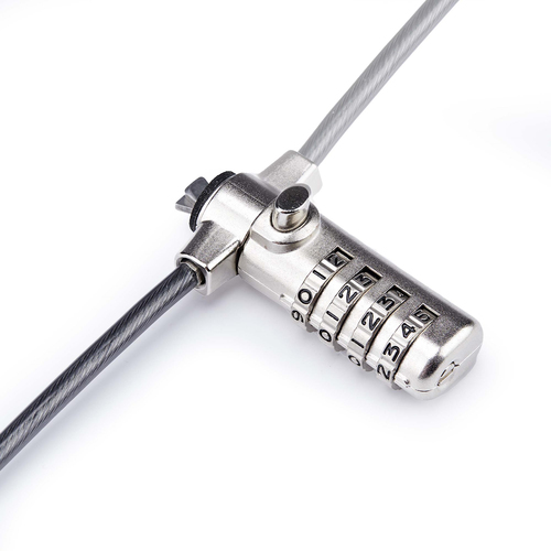 Miniatura 3 de Cable antirrobo StarTech.com Noble, Brecha, Cerradura con combinación, 2 m, Acero al carbón, Negro, Plata