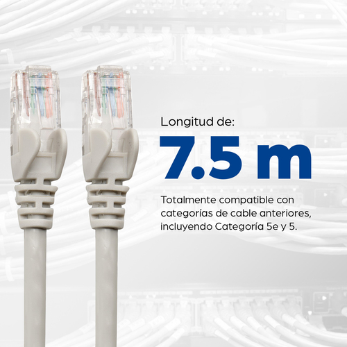 Miniatura 2 de Patchcord Intellinet Cable de red Cat6, UTP Cat6, 7.5 m, U/UTP (UTP), Gris