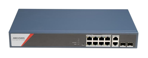 Switch Hikvision DS-3E1512HP-SI-8P2T2F Gestionado, RJ-45 10, Gigabit Ethernet (10/100/1000), 8 POE, Azul