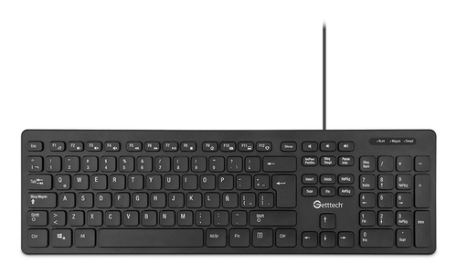 Teclado Getttech GGK-ESMWR-01 Alámbrico, USB, Negro