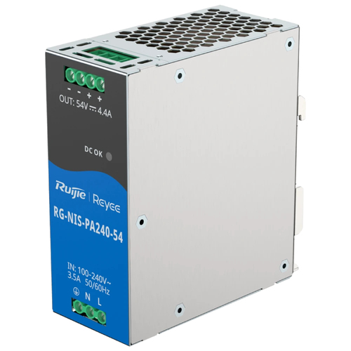 Fuente de Poder Ruijie Networks RG-NIS-PA240-54, 240 W, 100 - 240 V, 50/60 Hz, 3.5 A, Bajo temperatura, 150000 h