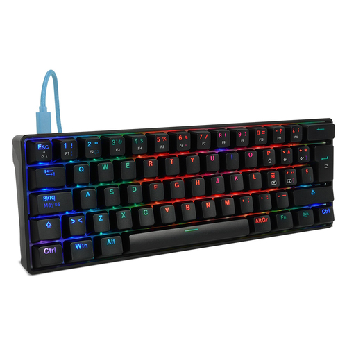 Miniatura 2 de Teclado Game Factor KBG560 Español, Alámbrico, USB, Interruptor mecánico, LED RGB, Negro