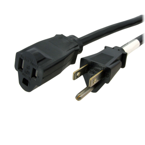 Cables de poder StarTech.com PAC101146 Macho, Hembra 125 V, 1.8 m, Negro