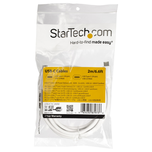 Miniatura 3 de Cable USB StarTech.com USB C a USB C, 480 Mbit/s, Blanco