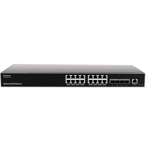 Switch Grandstream Networks GWN7812P Gestionado, L3, RJ-45 16, Gigabit Ethernet (10/100/1000), 16 POE, Gris