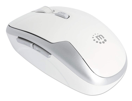 Miniatura 3 de Mouse Manhattan Óptico, 6 Botones, 1600 DPI, RF inalámbrico, 10 m, Blanco