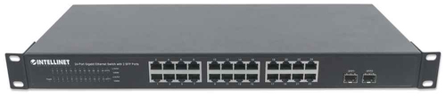 Miniatura 3 de Switch Intellinet No administrado, L2, RJ-45 24, Gigabit Ethernet (10/100/1000), 1U, Negro