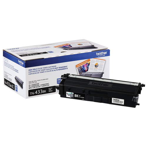 Tóner Brother TN-433BK Original, Negro, Alto rendimiento (XL)