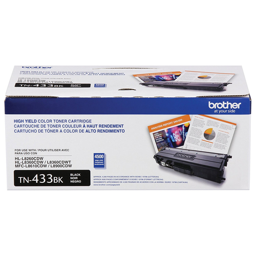 Miniatura 2 de Tóner Brother TN-433BK Original, Negro, Alto rendimiento (XL)