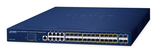Switch PLANET GS-5220-16S8CR Gestionado, L2+, RJ-45 8, Gigabit Ethernet (10/100/1000), 1U, Azul