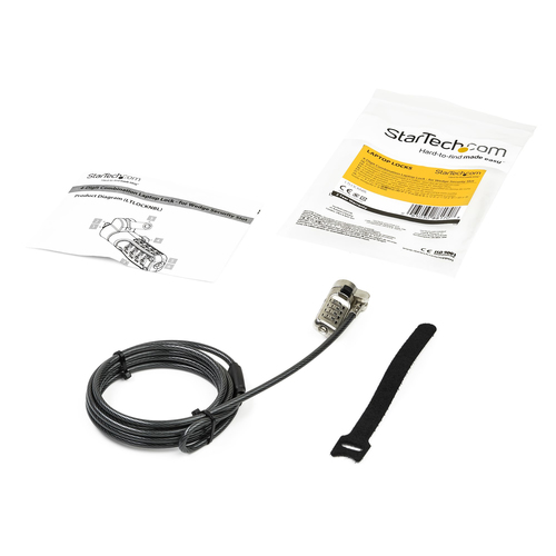 Miniatura 3 de Cable antirrobo StarTech.com LTLOCKNBL Noble, Cerradura con combinación, 2.043 m, Zinc de acero, Negro, Plata