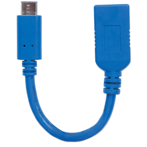 Miniatura 3 de EXTENSOR Manhattan Cable para Dispositivos USB-C de SúperVelocidad 0.15 m, USB C a USB A, Macho/Hembra, 5000 Mbit/s, Azul