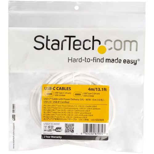 Miniatura 3 de Cable USB StarTech.com USB C a USB C, 480 Mbit/s, Blanco