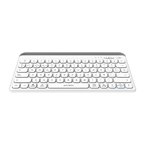 Miniatura 5 de Teclado Acteck Inspire Trek TI737 Español, Inalámbrico y alámbrico, RF inalámbrico + bluetooth, Interruptor de membrana, Gris, Blanco