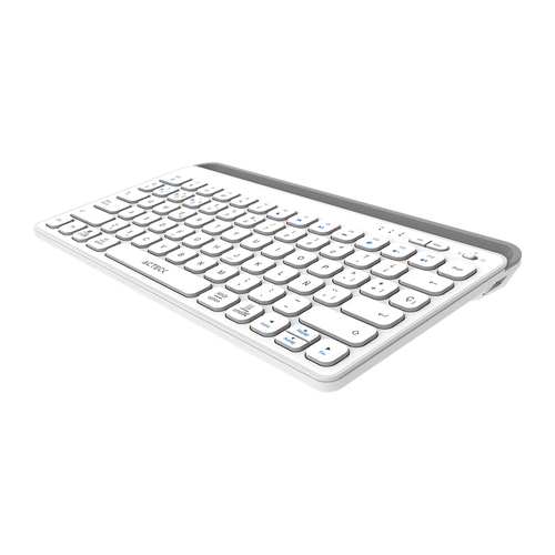 Miniatura 4 de Teclado Acteck Inspire Trek TI737 Español, Inalámbrico y alámbrico, RF inalámbrico + bluetooth, Interruptor de membrana, Gris, Blanco