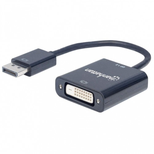 Adaptador vídeo Manhattan Adaptador DisplayPort 1.2a a DVI-D DisplayPort a DVI-D, 0.23 m, Negro