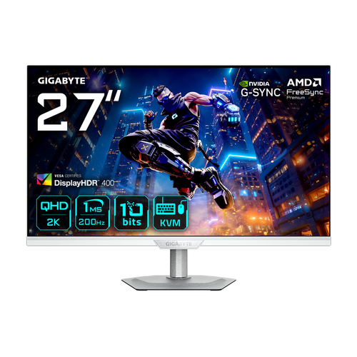 Monitor GIGABYTE M27Q2 QD ICE LED, 27", Quad HD, SS-IPS, 200 Hz, 1 ms, FreeSync, Blanco