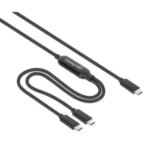 Miniatura 4 de Cable USB Manhattan 355810 USB C a 2 x USB C, Negro