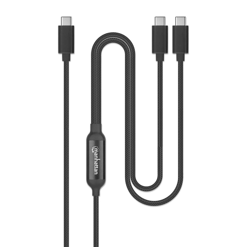 Miniatura 3 de Cable USB Manhattan 355810 USB C a 2 x USB C, Negro
