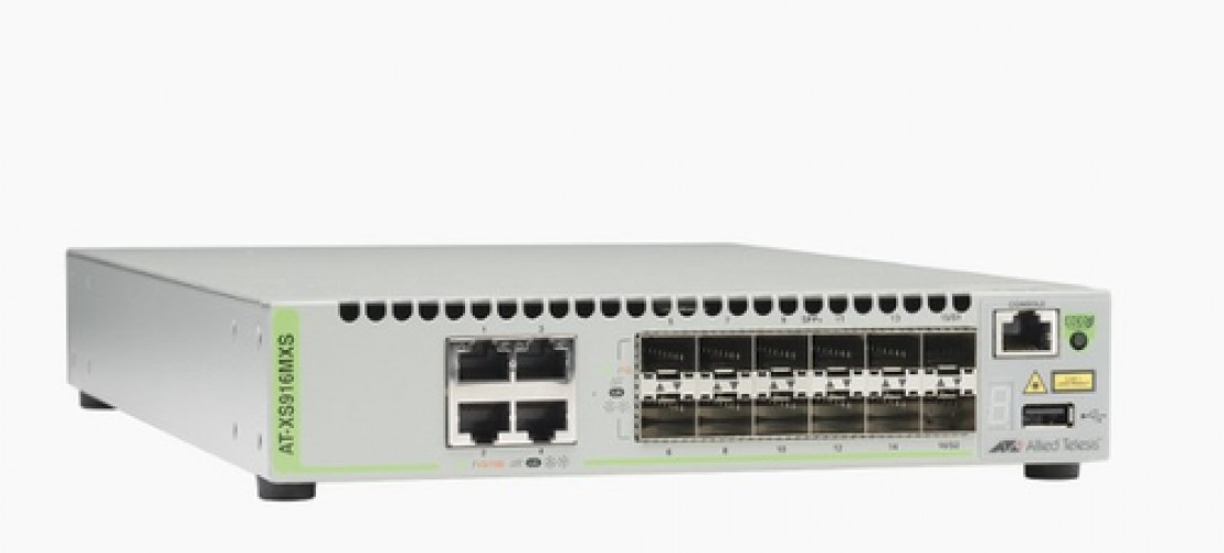 Switch Allied Telesis AT-XS916MXS-10 Gestionado, L3, RJ-45 4, 10G Ethernet (100/1000/10000), Gris