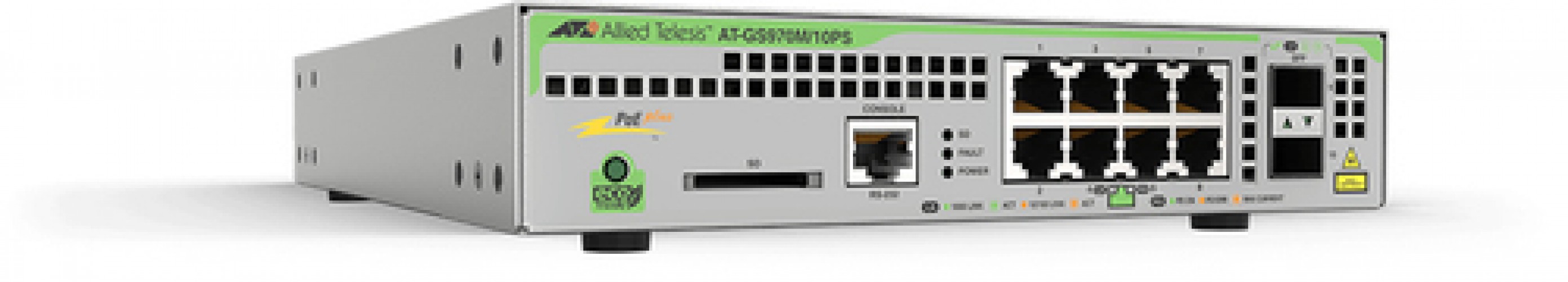 Switch Allied Telesis GS970M/10PS Gestionado, L3, RJ-45 10, Gigabit Ethernet (10/100/1000), (PoE +) 8, Gris