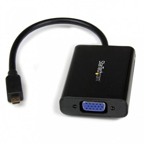 Adaptador vídeo StarTech.com Cable Adaptador Externo Convertidor de Video y Audio Micro HDMI a VGA - 1920x1200, 1920 x 1080 Pixeles, 1080p, 60 Hz, Negro, Convertidor de video activo, 0 - 60 °C