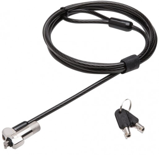 Cable antirrobo TechZone TZKL703KD Nano, Llave, 1.8 m, Acero inoxidable, Negro