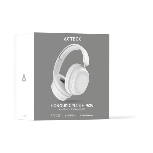 Miniatura 3 de Audífonos Acteck Honour 2 Plus HP626 Diadema, Inalámbrico y alámbrico, 3.5 mm, USB, Bluetooth, Blanco