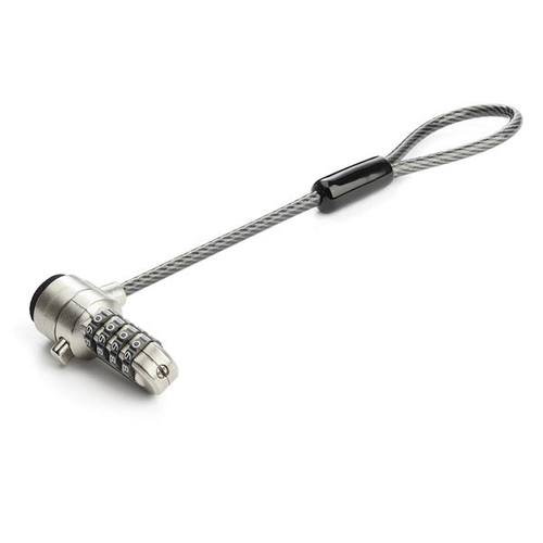 Cable antirrobo StarTech.com Kensington, Cerradura con combinación, Negro, Plata
