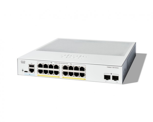Switch Cisco C1300-16FP-2G Gestionado, L2/L3, RJ-45 16, Gigabit Ethernet (10/100/1000), Blanco