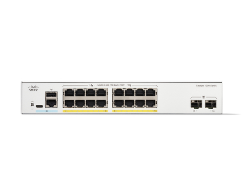 Miniatura 2 de Switch Cisco C1300-16FP-2G Gestionado, L2/L3, RJ-45 16, Gigabit Ethernet (10/100/1000), Blanco
