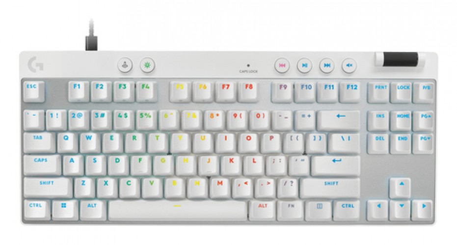 Teclado Logitech G PRO X TKL Rapid Inglés, Alámbrico, USB, Magnetic-mechanical key switch, LED RGB, Blanco