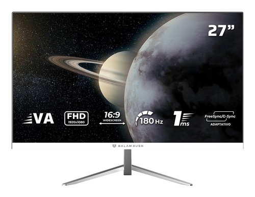 Monitor Balam Rush Titan MTG27Y LCD, 27", Full HD, VA, 200 Hz, 1 ms, FreeSync, NVIDIA G-SYNC, Blanco