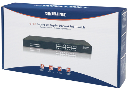 Miniatura 2 de Switch Intellinet 560993 No administrado, L2, RJ-45 16, Gigabit Ethernet (10/100/1000), 1U, Negro