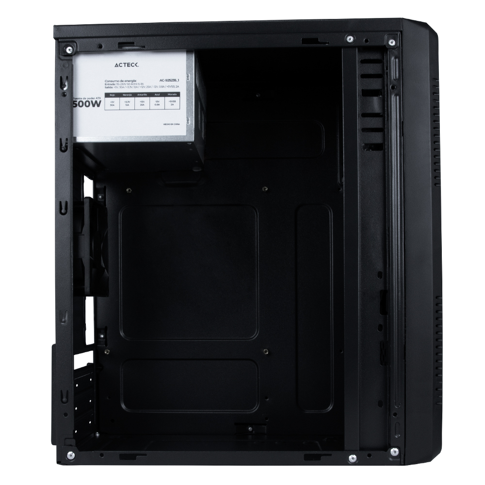 Miniatura 2 de Gabinete Acteck Kioto GI240 Mini Tower, PSU 500 W, PSU Si, Vent. 1x 80 mm, Negro