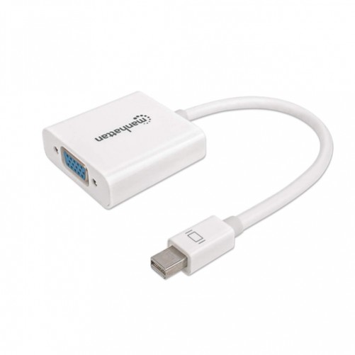 Adaptador vídeo Manhattan Adaptador Mini DisplayPort a VGA Mini-DisplayPort a VGA (D-Sub), 0.17 m, Blanco