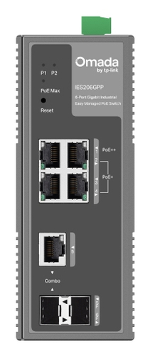 Miniatura 4 de Switch Industrial Easy Managed / 6 Puertos Gigabit / 4 PoE (1a? PoE++ 60W + 3a? PoE+ 30W) / 120W PoE Budget / 2 SFP / IP40 / -40a?C a 75a?C / 6kV Proteccia?n Rayos / DIN-Rail