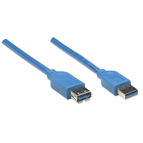 Miniatura 5 de EXTENSOR Manhattan Cable de Extensión USB de SúperVelocidad 2 m, USB A a USB A, Macho/Hembra, 5000 Mbit/s, Azul