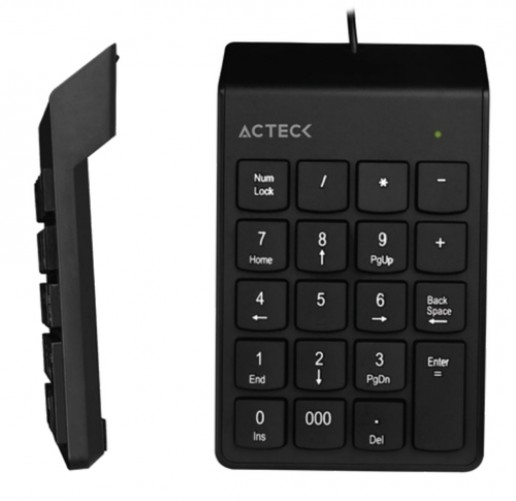 Teclado numérico Acteck AC-932622 USB, 19 teclas, Negro