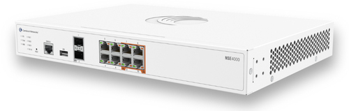 Network Service Edge NSE 4000 / 10 Gbps Firewall Throughput / 2.5 Gbps Advanced Security Throughput / 8 x 2.5 GbE RJ45 / 2 x 10 GbE SFP+ / SD-WAN / VPN / Cloud Management cnMaestro